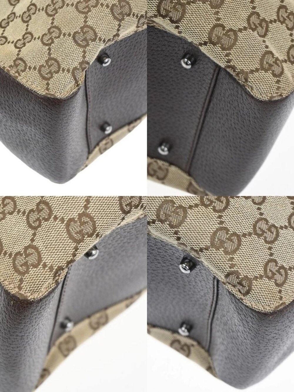 GUCCI Logo GG Pattern Shoulder Tote Bag Canvas Leather Brown 86KC878 - Picture 7 of 14